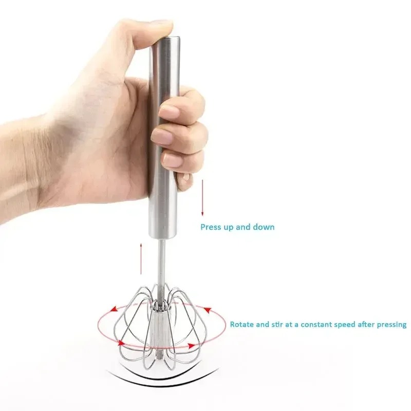Hand Mixer Electric - 1 Pc Stainless Steel Handheld Semi-automatic