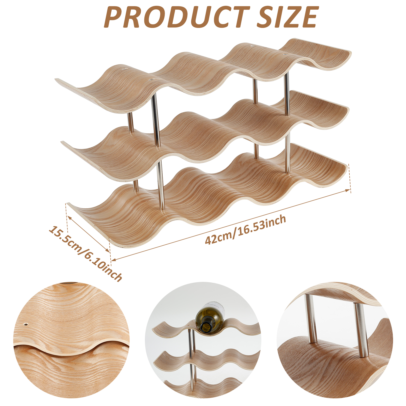 2/3-Tier Wooden Wine Rack Wavy – Kitchen Appliances Cabinet recenzja i cena