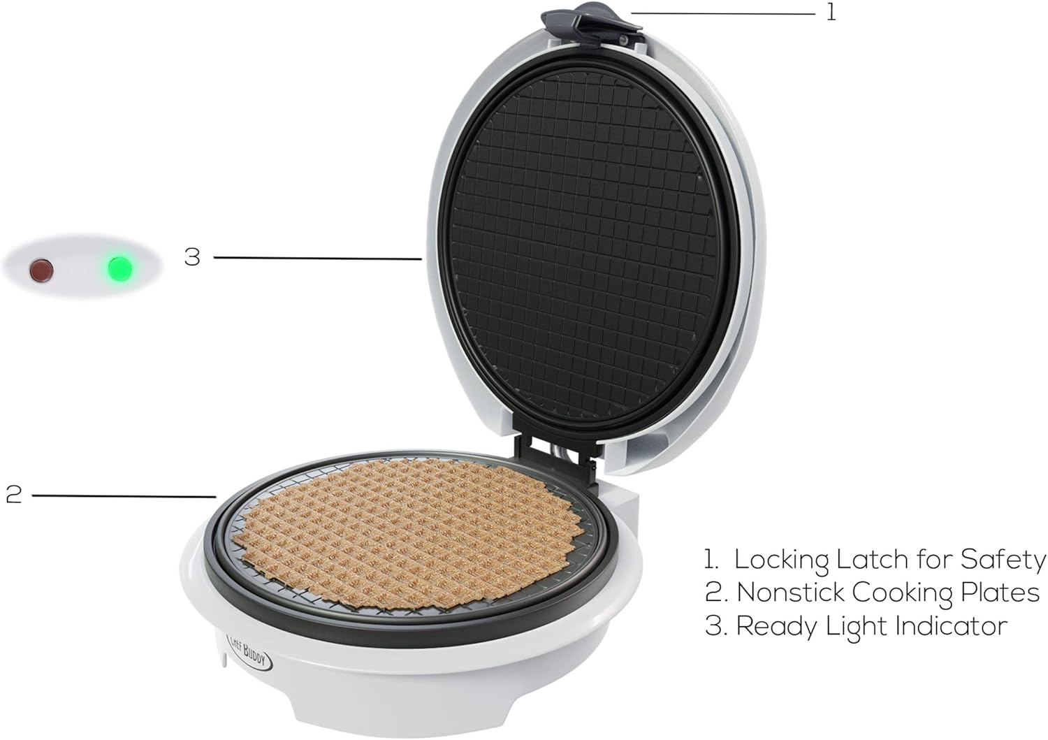 Electric Waffle Cone Maker wit – Kitchen Appliances White recenzja i cena