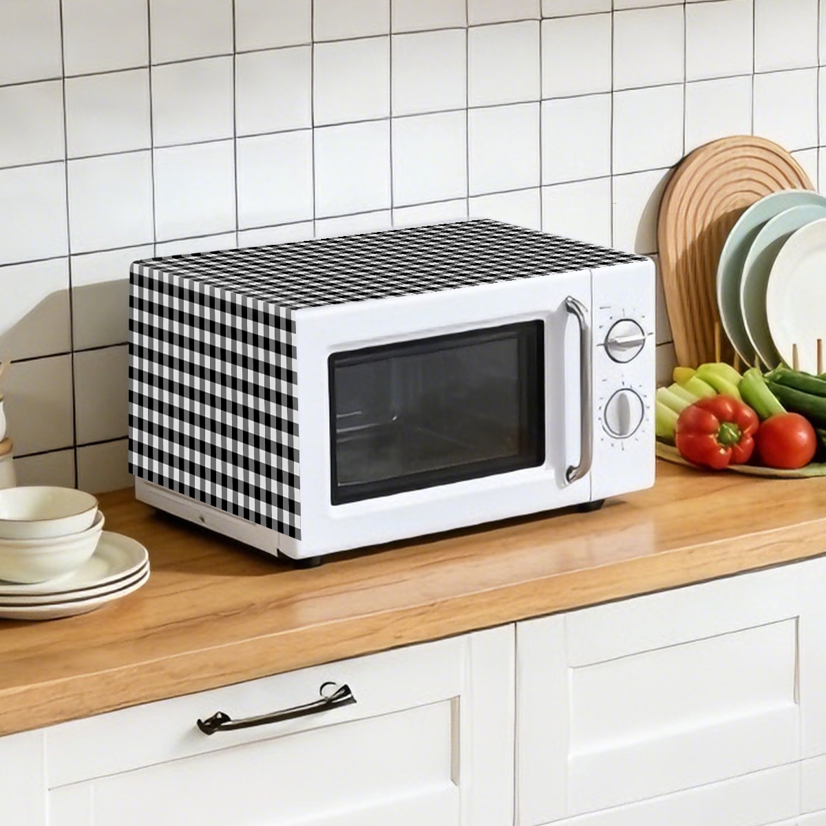 Black White Plaid Microwave Ov – Kitchen Appliances White recenzja i cena